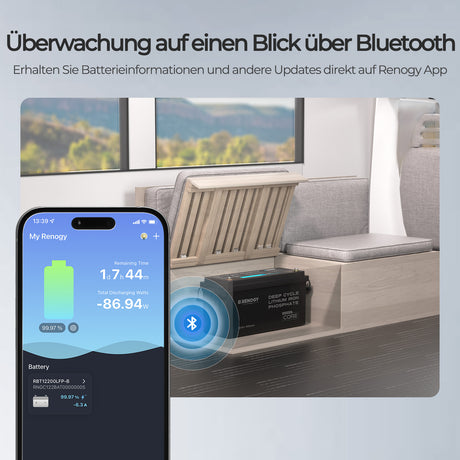 0% MwSt. Core 12V 200Ah Lithium Batterie mit Bluetooth