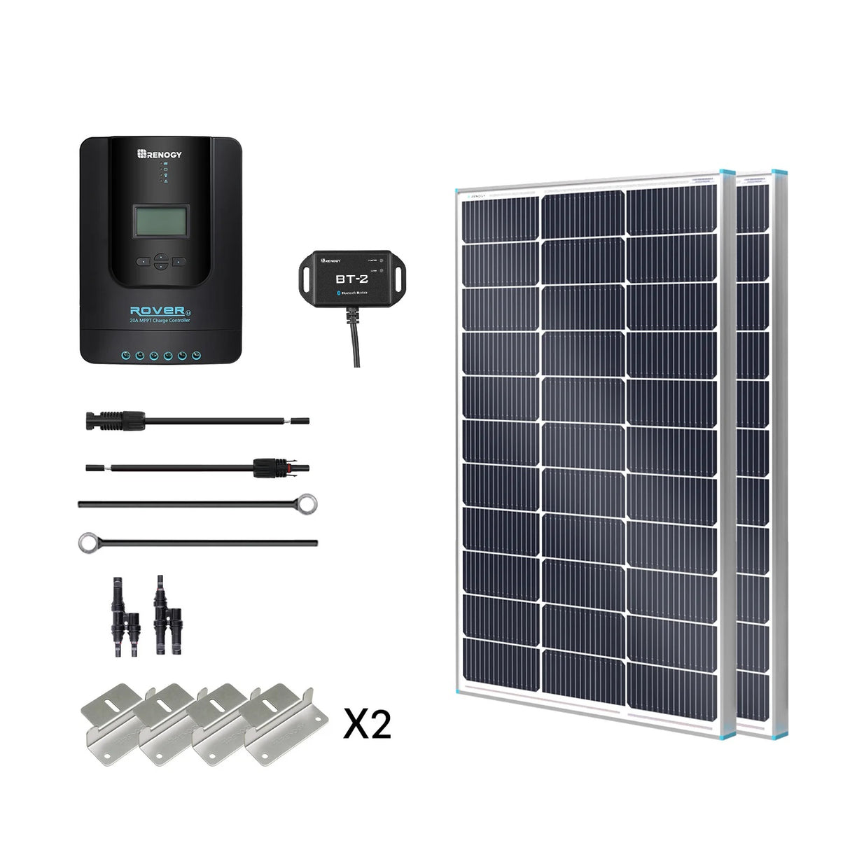 200W 12V/24V Premium Solaranlage mit 20A MPPT Laderegler für Wohnmobile/Haus/Garten