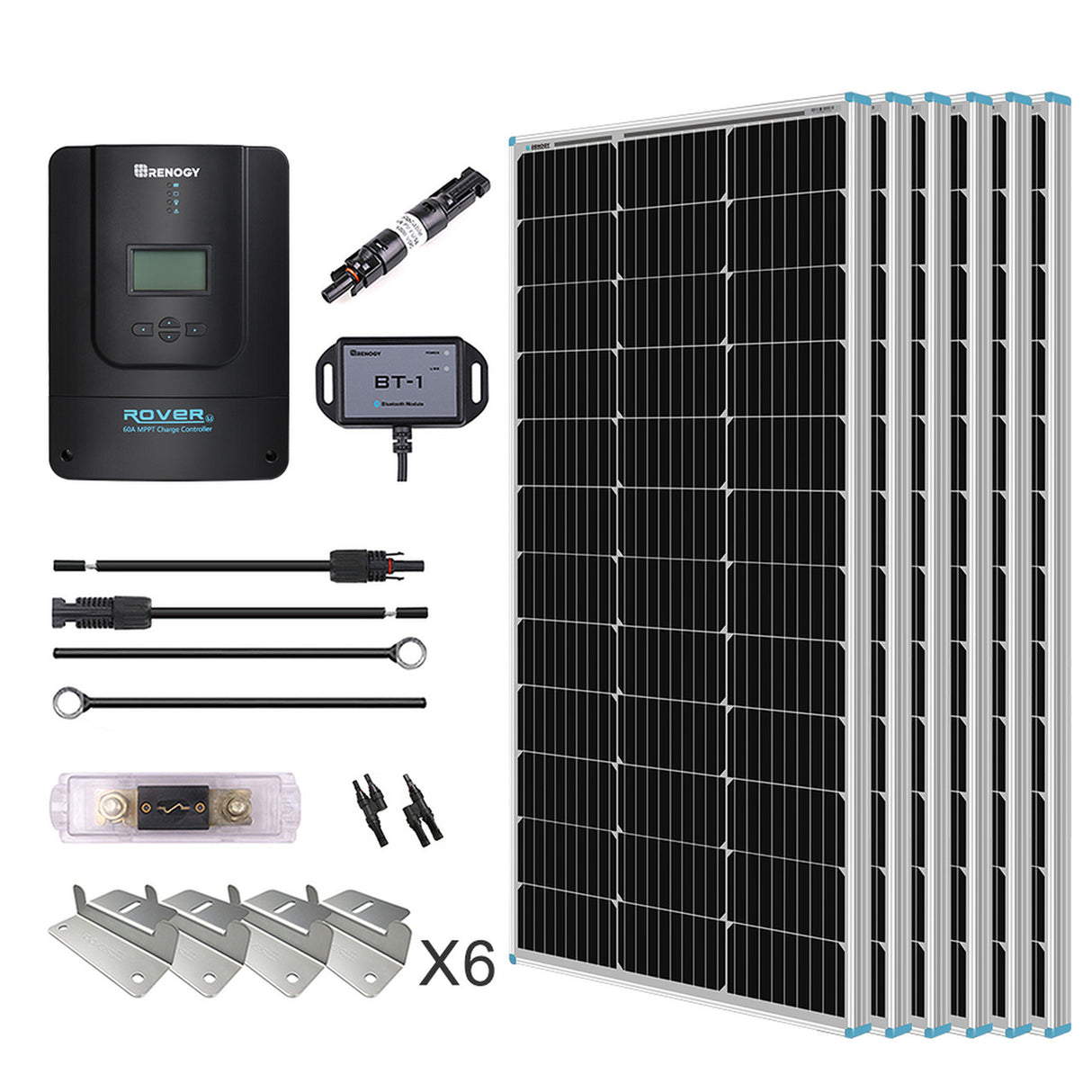 600W 12V/24V Premium Solaranlage mit 60A MPPT Laderegler für Wohnmobile/Haus/Garten