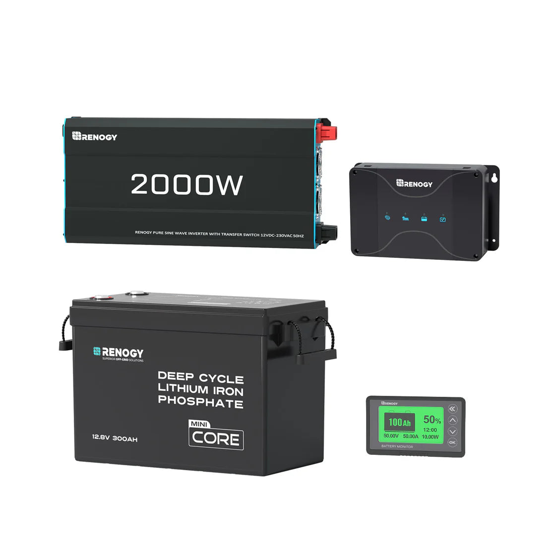 3,84kWh Wohnmobil Power Solaranlage| 2000W Wechselrichter, 50A Batterladeger?t