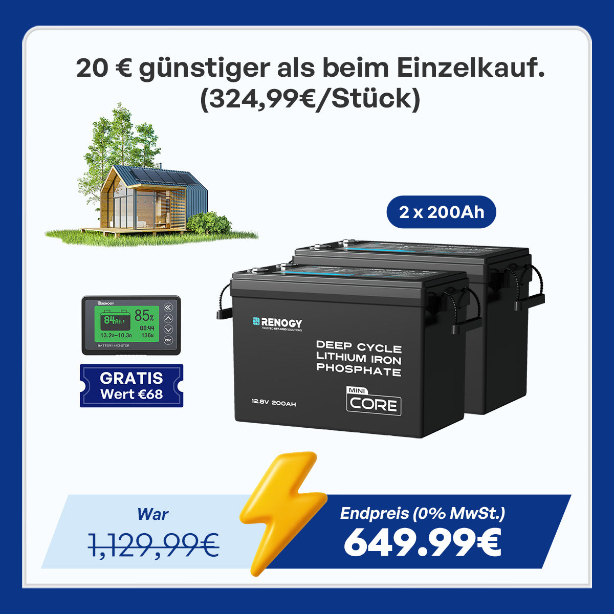 Core Mini - 12V 200Ah LiFePO4 Batterie mit Niedrigtemperaturschutz