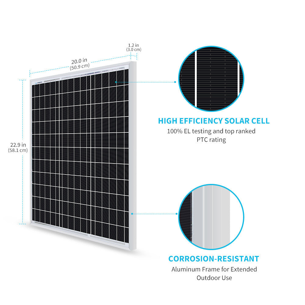 Solarmodul Monokristallin 50W 12V(Neue Version)