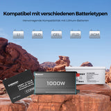 1000W 12V auf 230V Reine Sinus Wechselrichter mit 1 EU-Steckdose und Netzvorrangschaltung