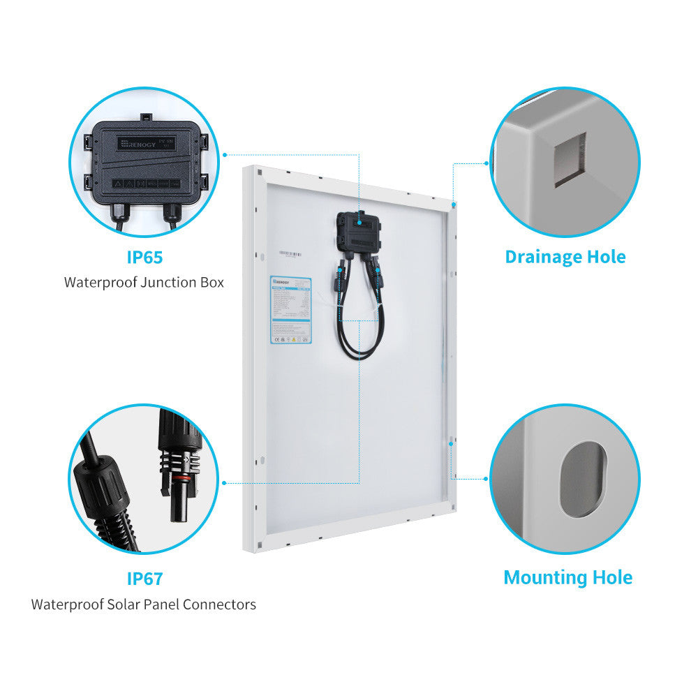 Solarmodul Monokristallin 50W 12V(Neue Version)