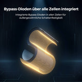 Bypass-Dioden über alle Solarzellen integriert