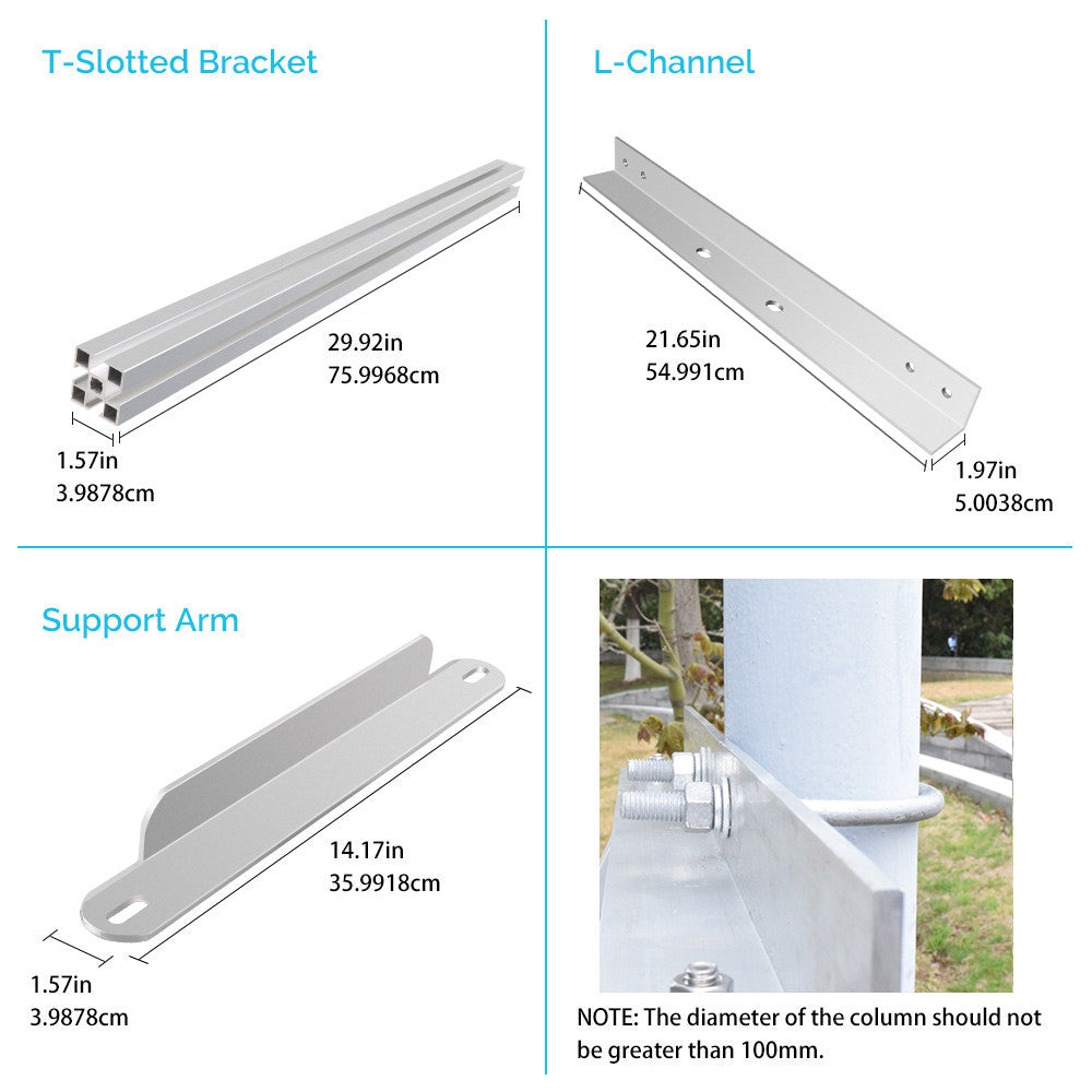 69,6cm Seitlich Masthalterung für Solarmodul