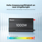 1000W 12V auf 230V Reine Sinus Wechselrichter mit 1 EU-Steckdose und Netzvorrangschaltung