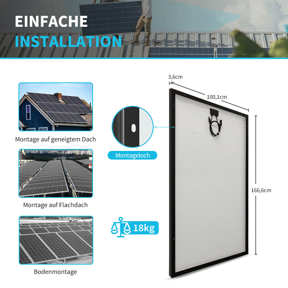 OVP geöffnet neu 2*320 Watt 12 Volt Monokristallin Solarpanel Für Balkonkraftwerk