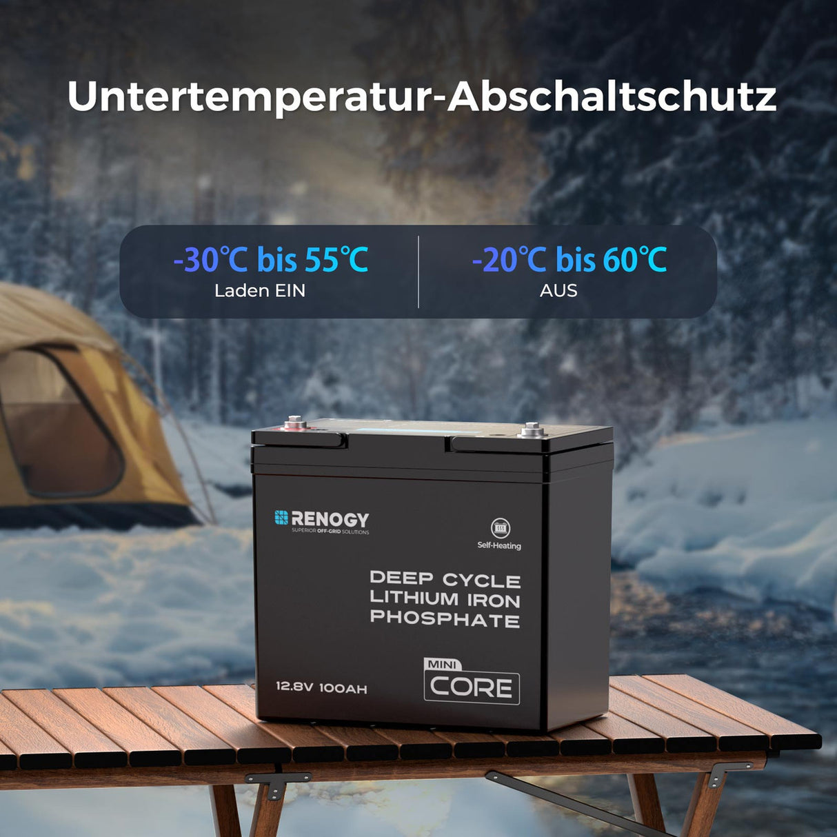 DuoHeat Tech-12V 100Ah Lithium Batterie Core Mini