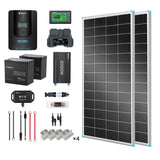 2 kWh 400 W 12 V Solarpanelsystem mit Solarpanel, Batterie, Wechselrichter und Laderegler