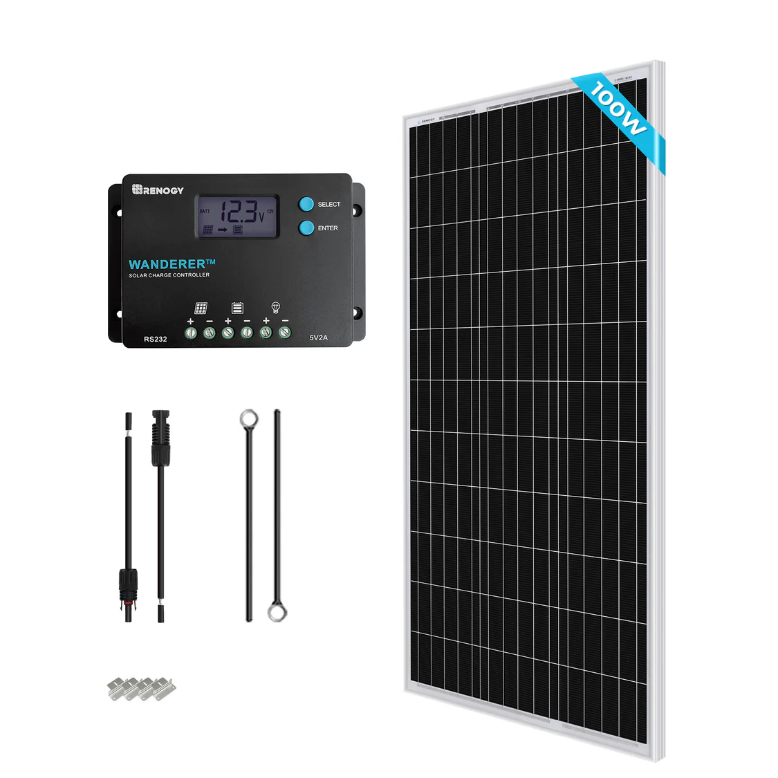 100W 12V Solaranlage mit 10A PWM Laderegler Wohnmobile