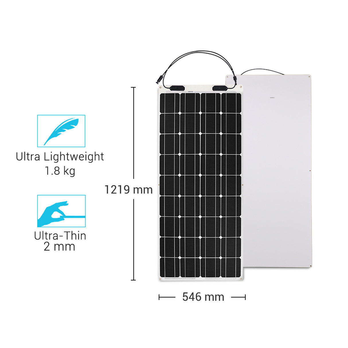 Flexibles Solarmodul Monokristallin 100W 12V