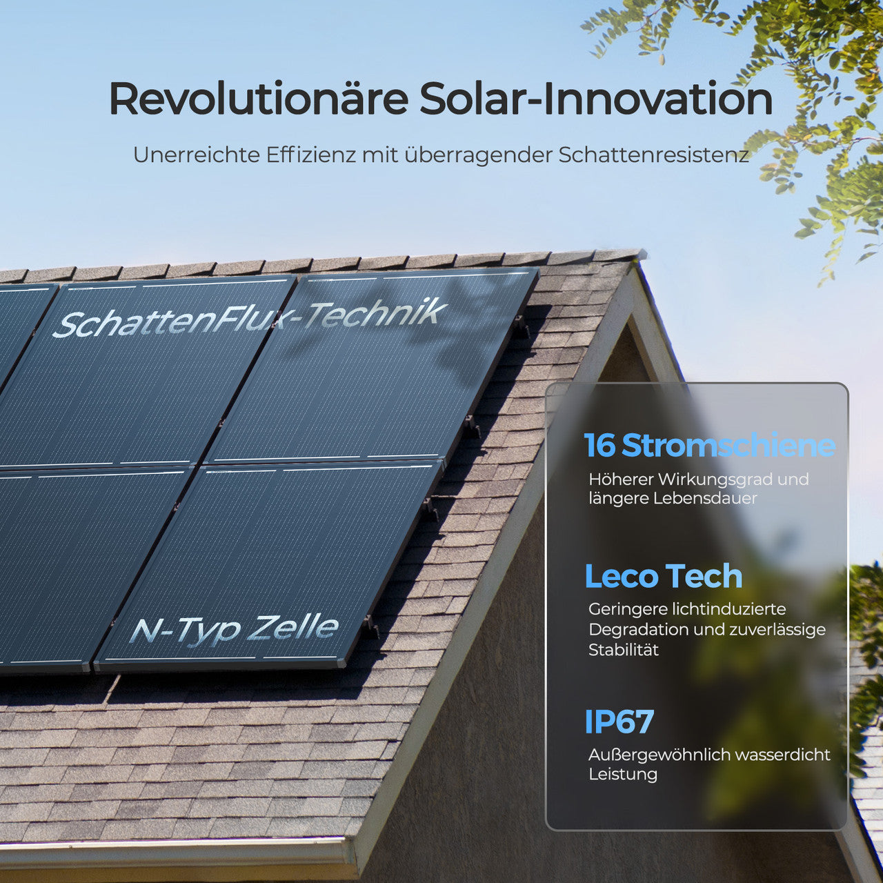 120W ShadowFlux Anti-Beschattung N-Typ Solarmodul