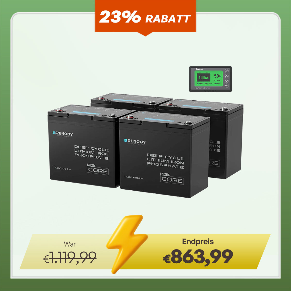 Core Mini - 12V 100Ah LiFePO4 Batterie