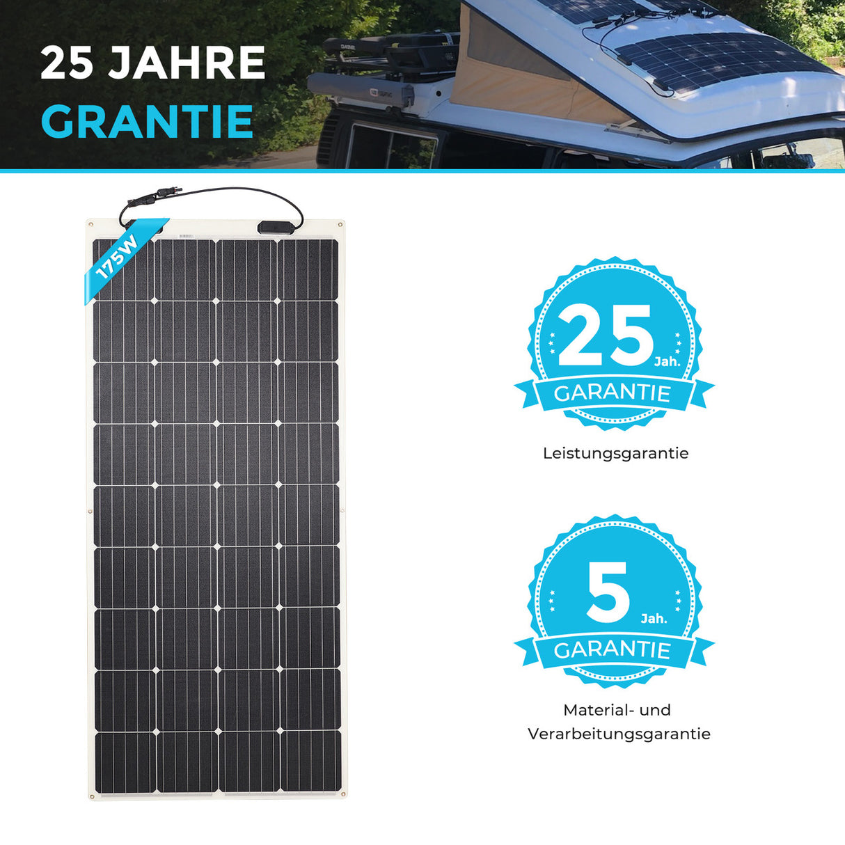 Sonderangebot Solarmodul 175W 12V Flexibles Monokristallin Solarpanel