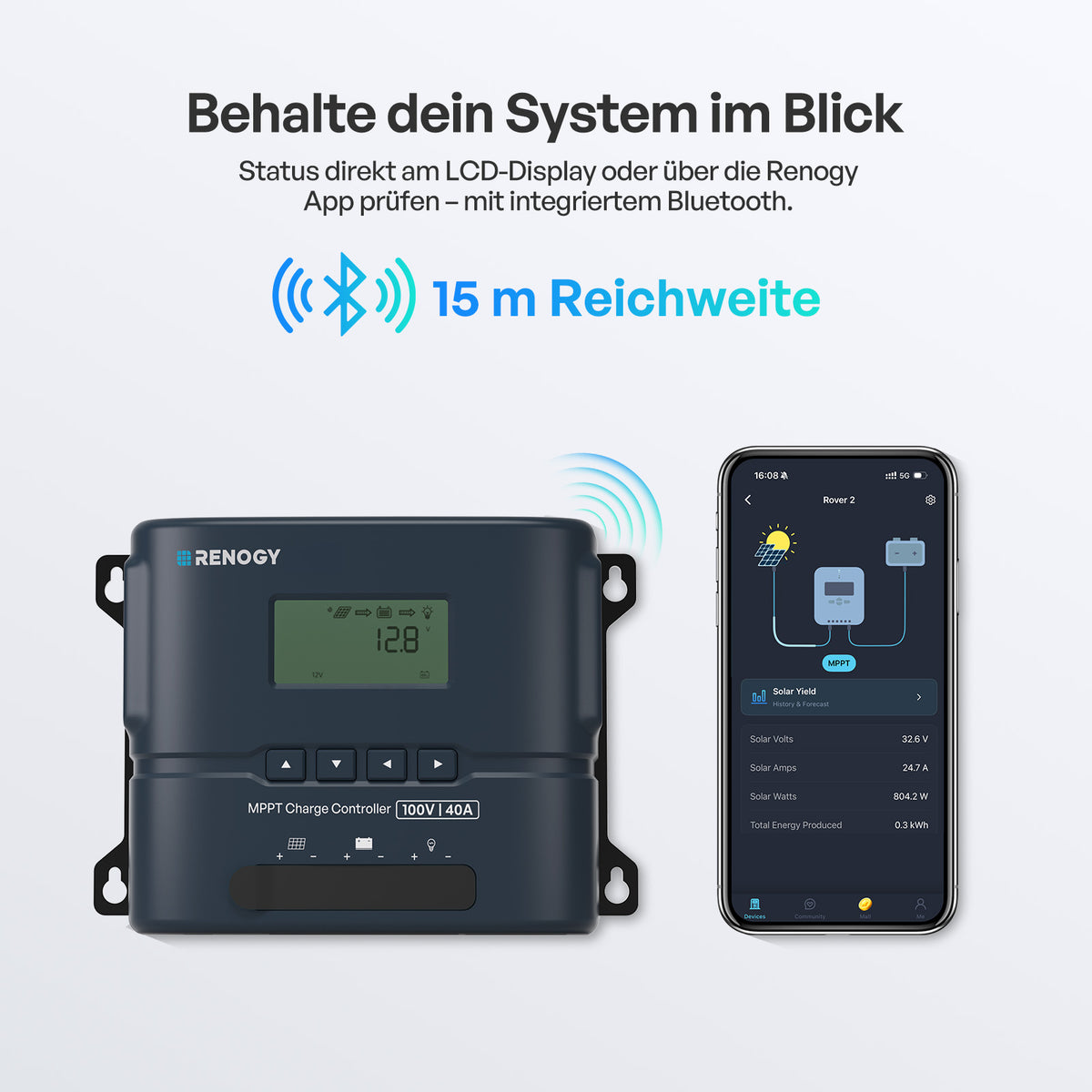 Rover 2 12V/24V 20A MPPT Laderegler mit Bluetooth