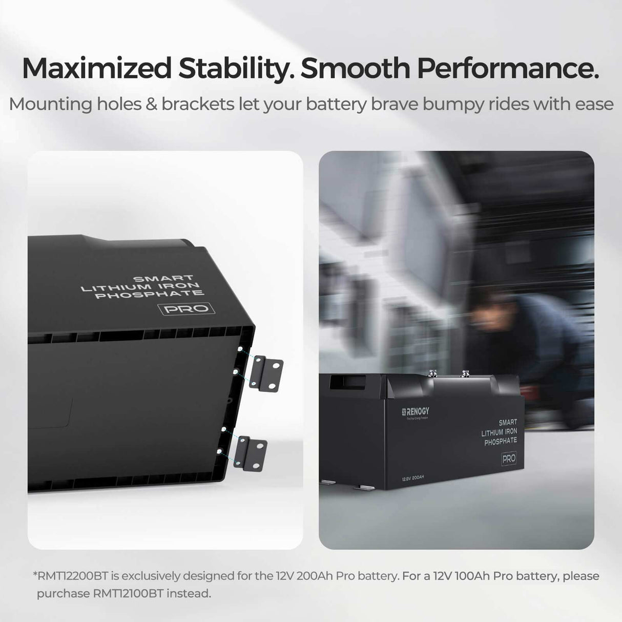 Montagehalterungen für Pro 12V 200Ah/100Ah LiFePO4 Batterie