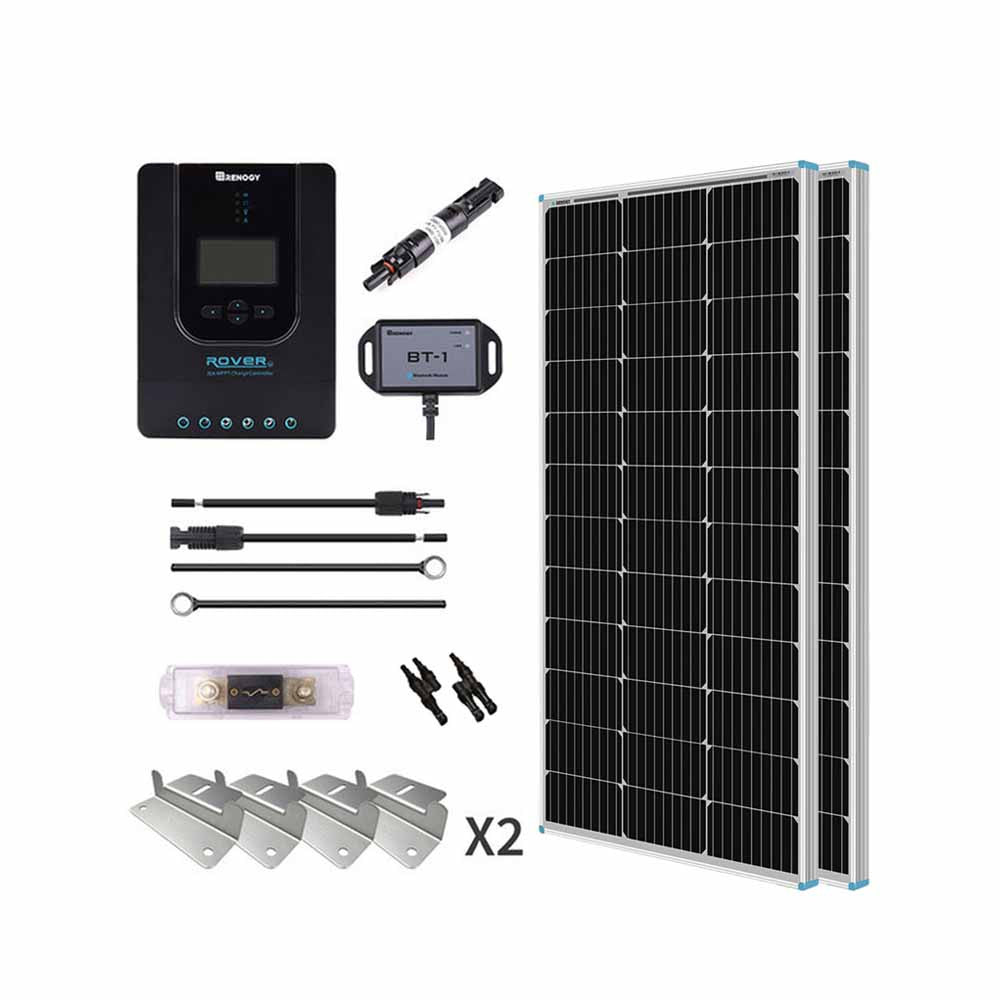 200W 12V/24V Premium Solaranlage mit 20A MPPT Laderegler für Wohnmobile/Haus/Garten