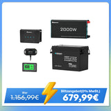 3,84 kWh Wohnmobil Power Solaranlage| 2000W Wechselrichter, 50A Batterladegerät