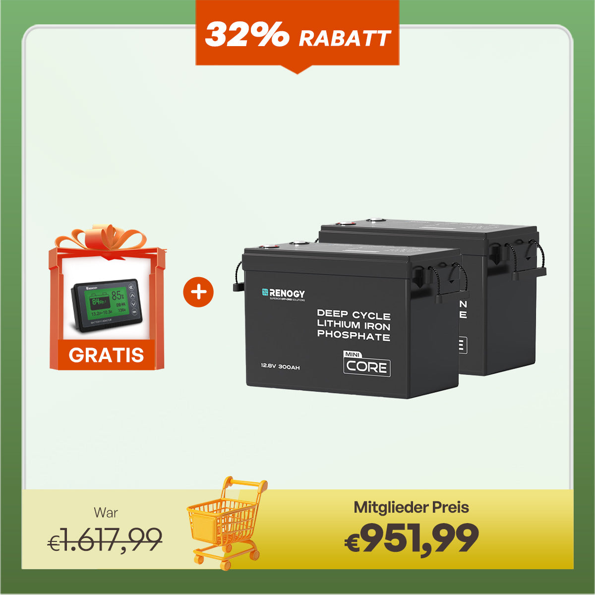 Core Mini - 12V Lithium Batterie 300Ah/200Ah