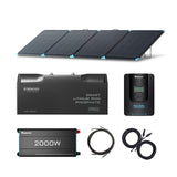 2Kwh Notfall Backup System 400W tragbare Solartasche 12V 200Ah PRO Lithium Batterie 2000W reine Sinuswelle Wechselrichter