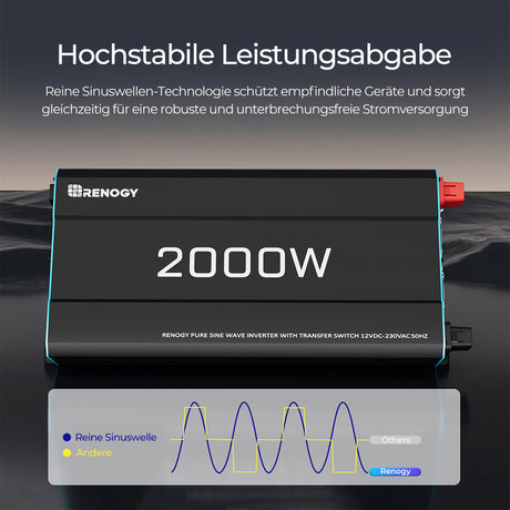 12V 2000W Wechselrichter Reine Sinuswelle