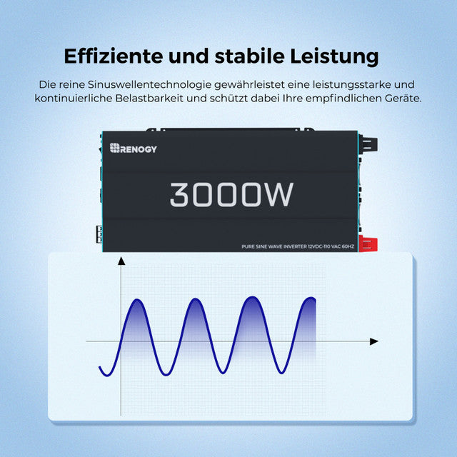 0% MwSt.  3000W 12V auf 230V Reine Sinus Wechselrichter