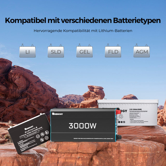 0% MwSt.  3000W 12V auf 230V Reine Sinus Wechselrichter