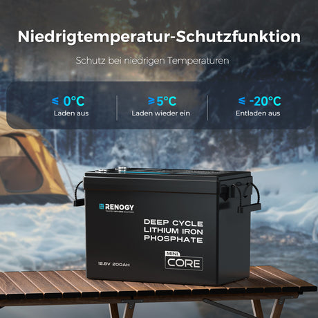 Core Mini - 12V 200Ah LiFePO4 Batterie mit Niedrigtemperaturschutz