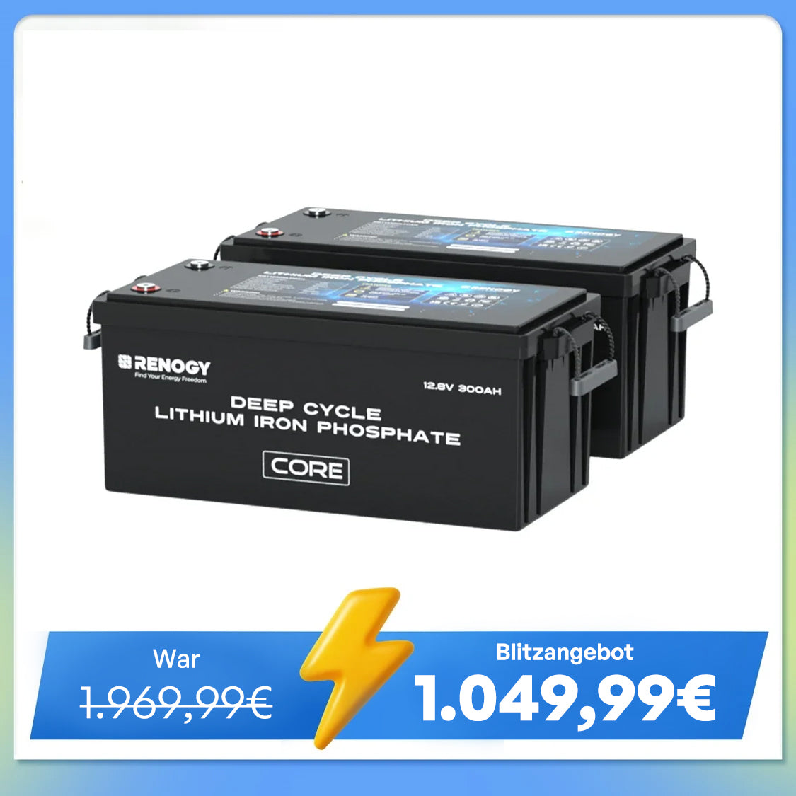 Core - 12V 300Ah LiFePo4 Lithium Batterie Selbstheizung
