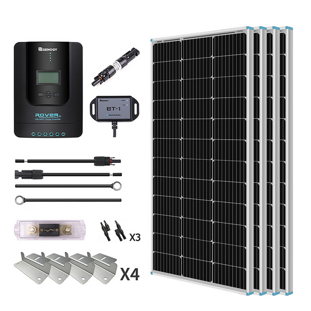 400W 12V/24V Premium Solaranlage mit 40A MPPT Laderegler für Wohnmobile/Haus/Garten