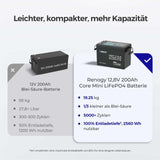 0% MwSt. Core Mini  12.8V 200Ah LiFePO4 Batterie mit Niedrigtemperaturschutz