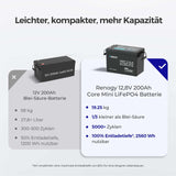 Core mini 12V 200Ah LiFePO4 Batterie mit Niedrigtemperaturschutz