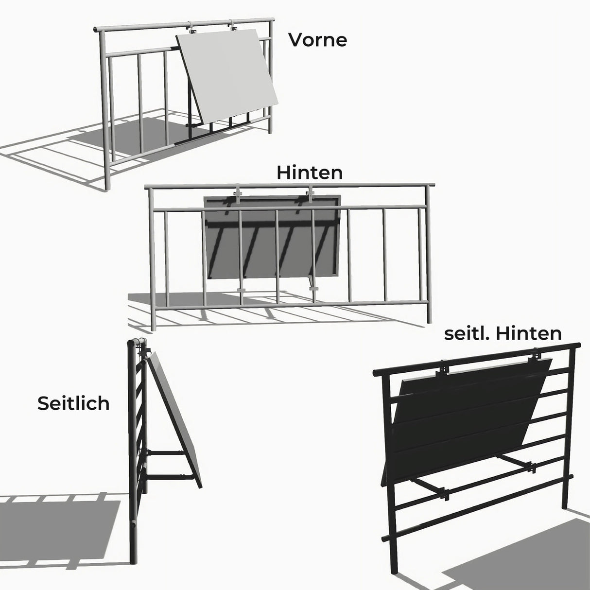 Balkon-Solarmodul Kippgestell