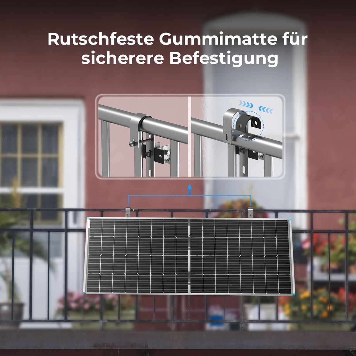 Balkon-Solarmodul Kippgestell