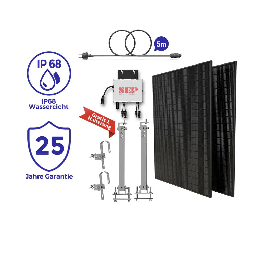 Sonderangebot Renogy x NEP Balkonkraftwerk 810W Monocristalline Solarmodul mit 800W Mikrowechselrichter und Halterung