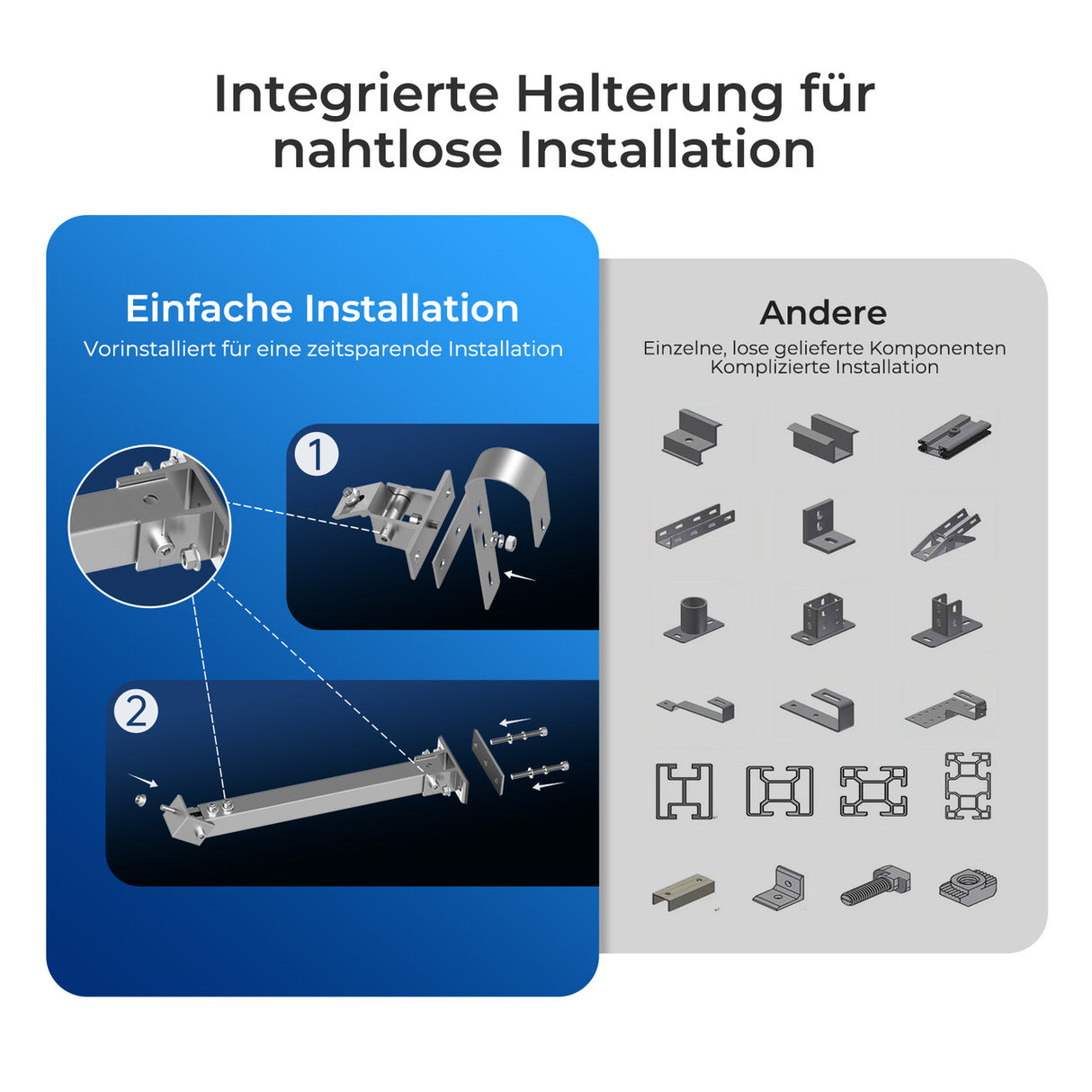 Balkon-Solarmodul Kippgestell