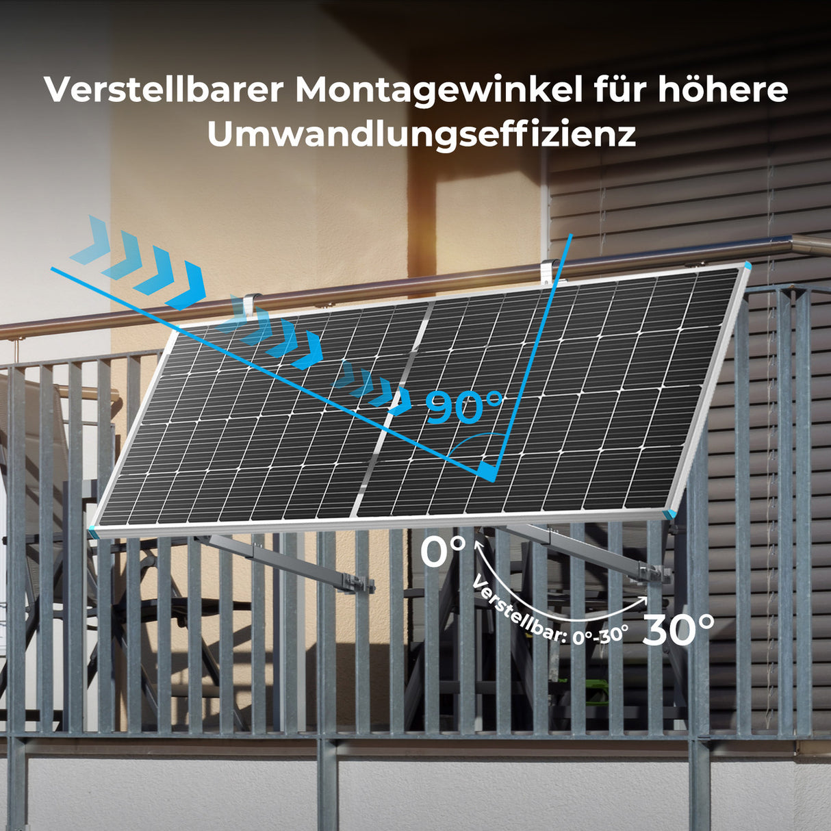 Balkon-Solarmodul Kippgestell