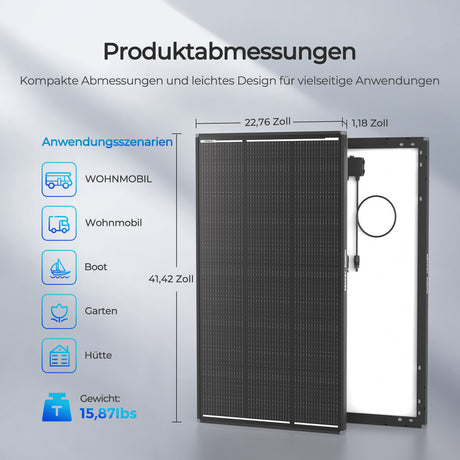 ShadowFlux 120W Anti-Beschattung N-Typ Solarmodul