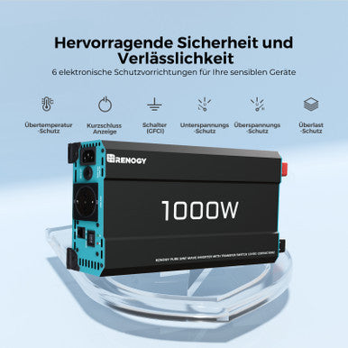 400W 12 Volt Komplette Solaranlage mit 12V 100Ah LiFePO4 und 1000W Wechselrichter
