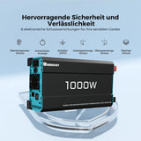 400W 12 Volt Komplette Solaranlage mit 12V 100Ah LiFePO4 und 1000W Wechselrichter