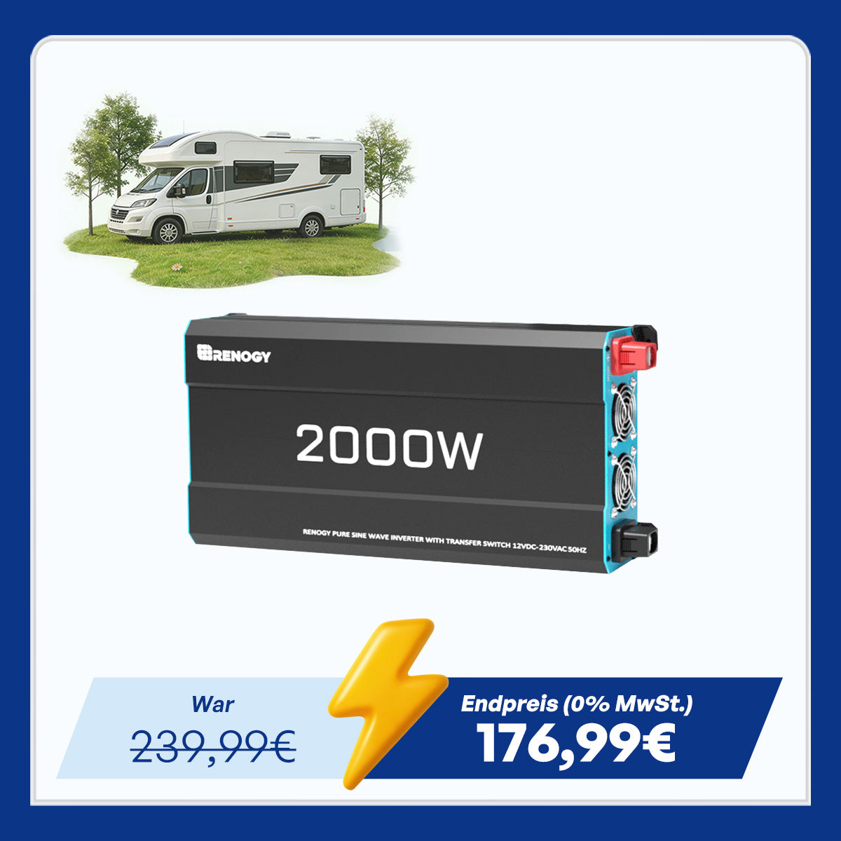 12V 2000W Wechselrichter Reine Sinuswelle