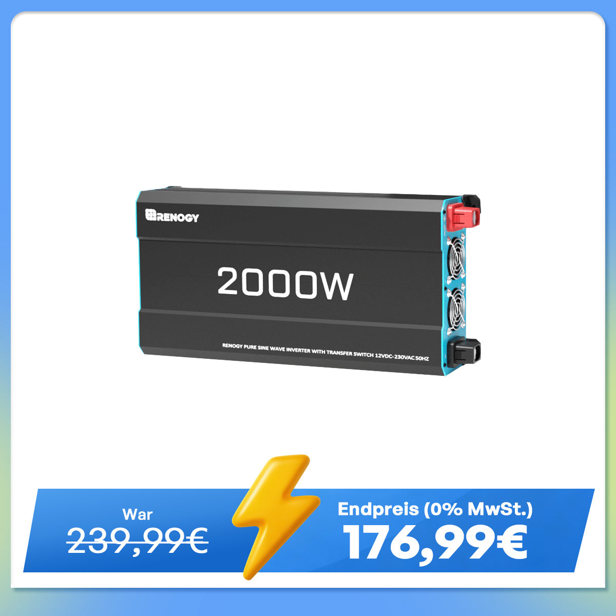 12V 2000W Wechselrichter Reine Sinuswelle