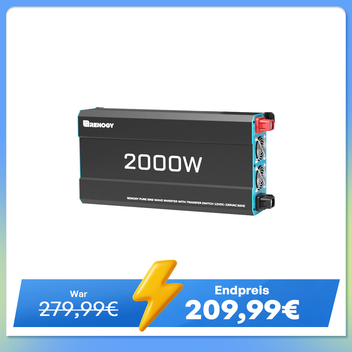 12V 2000W Wechselrichter Reine Sinuswelle