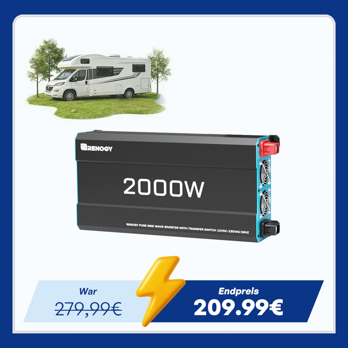 12V 2000W Wechselrichter Reine Sinuswelle