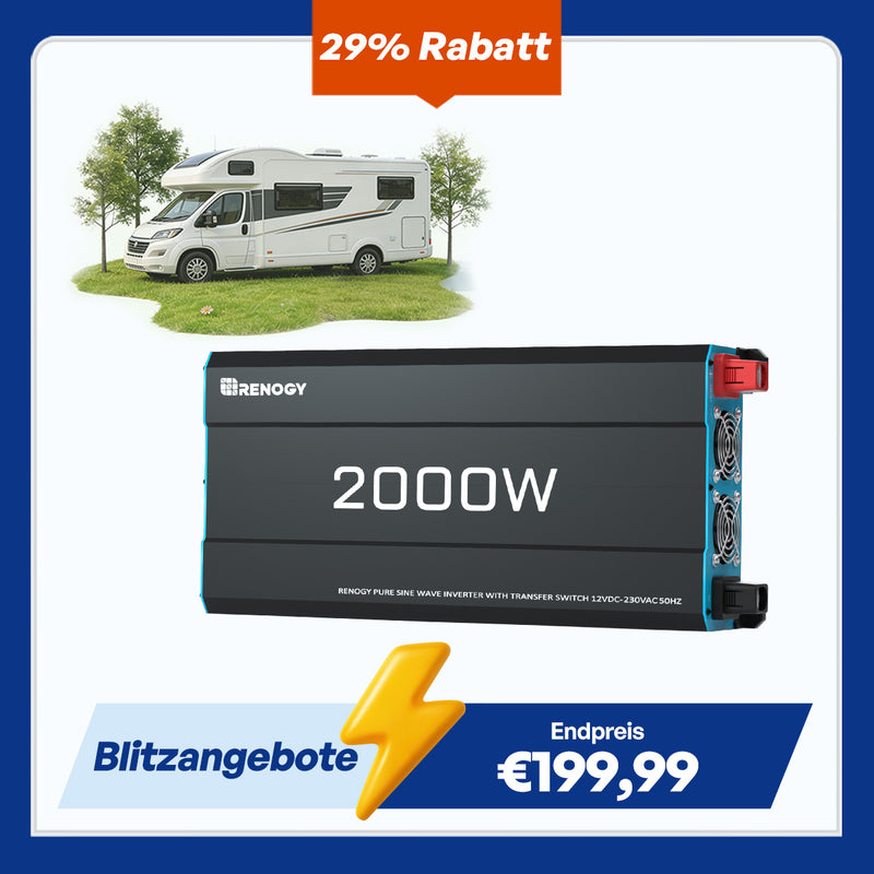 12V 2000W Wechselrichter Reine Sinuswelle