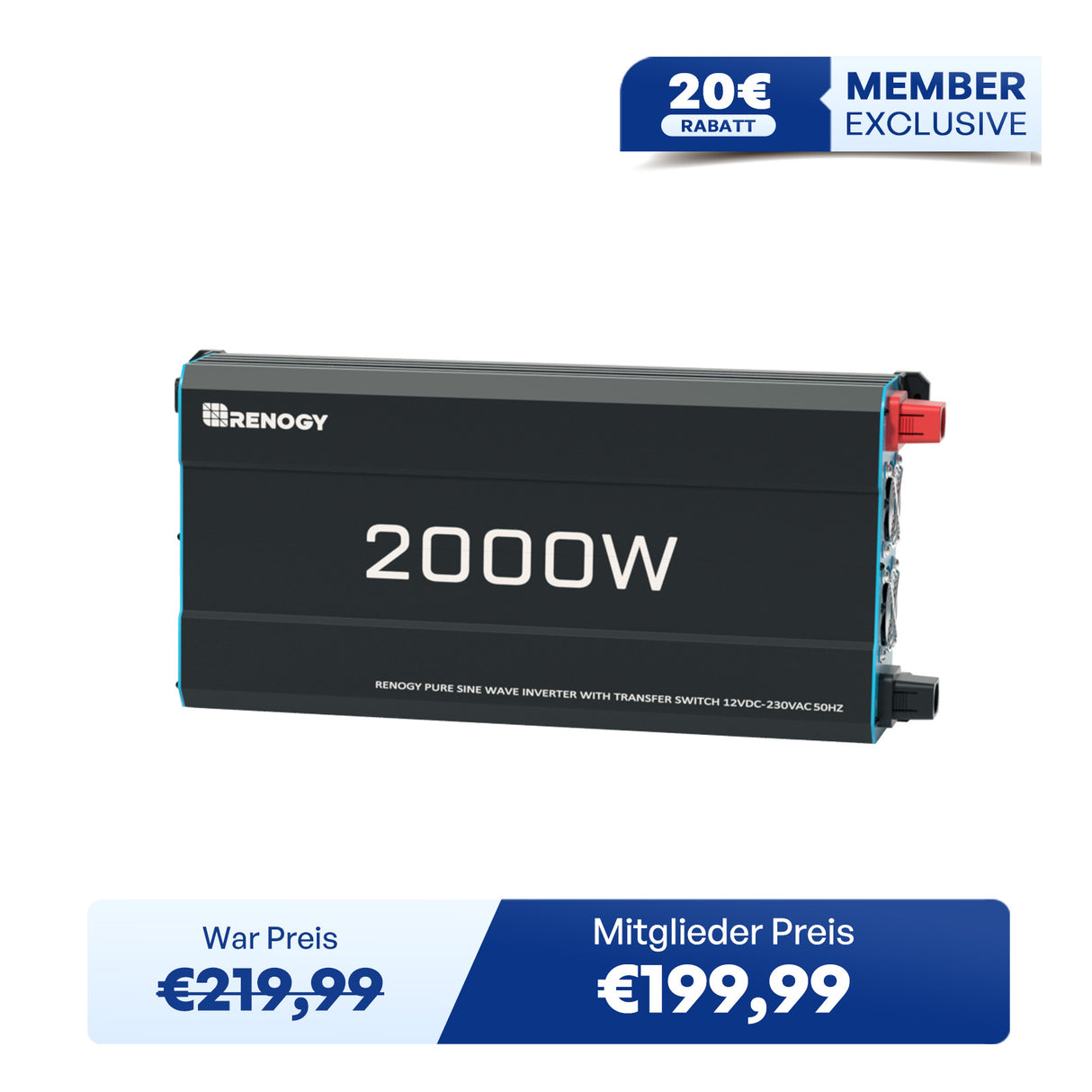 12V Wechselrichter Reine Sinuswelle 3000W / 2000W / 1000W