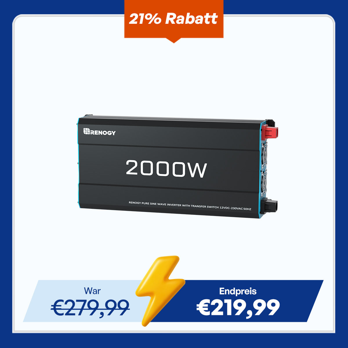 12V Wechselrichter Reine Sinuswelle 3000W / 2000W