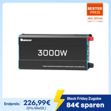 3000W 12V Wechselrichter reine Sinuswelle 12V auf 230V für Wohnmobil Camping Offgrid