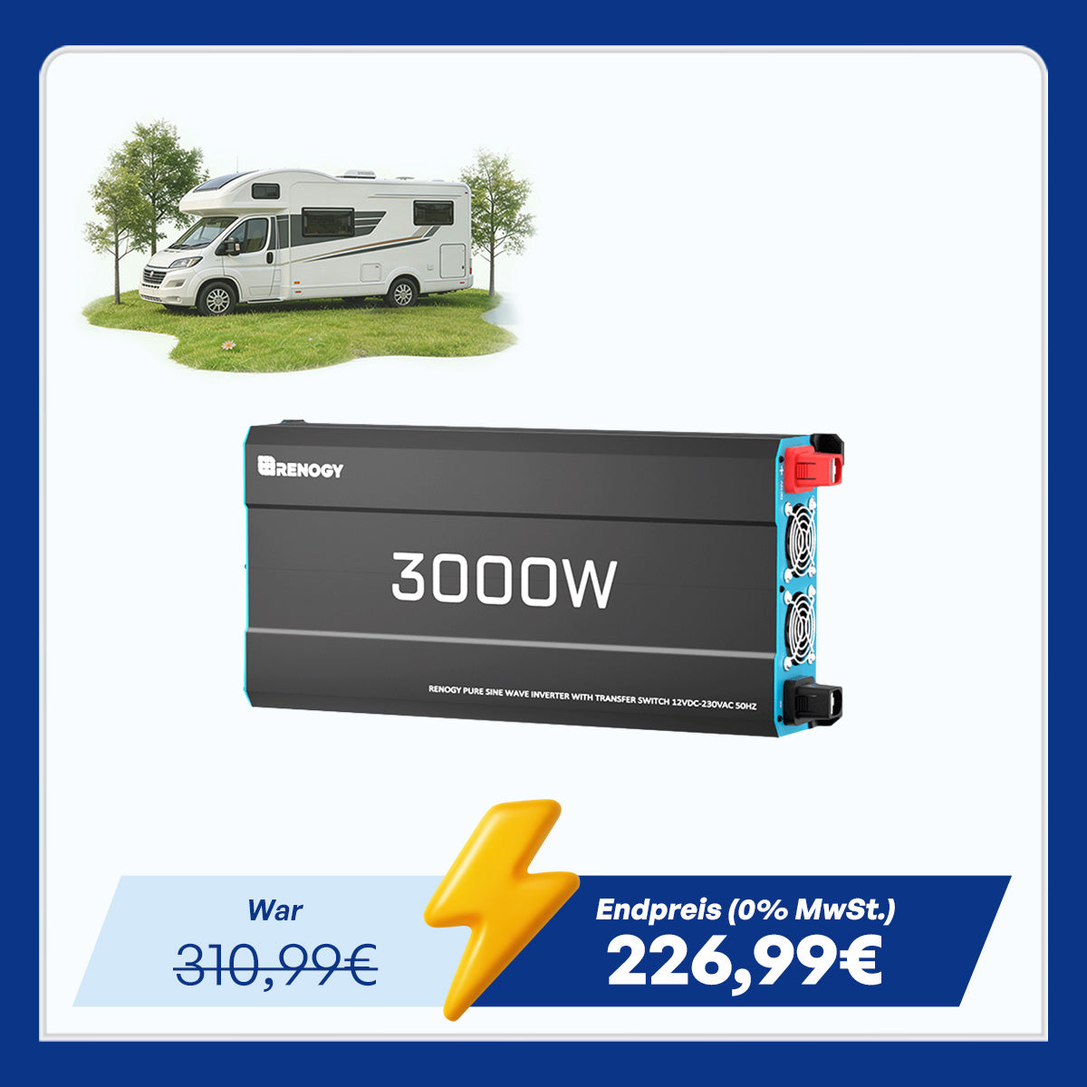 12V 2000W Wechselrichter Reine Sinuswelle